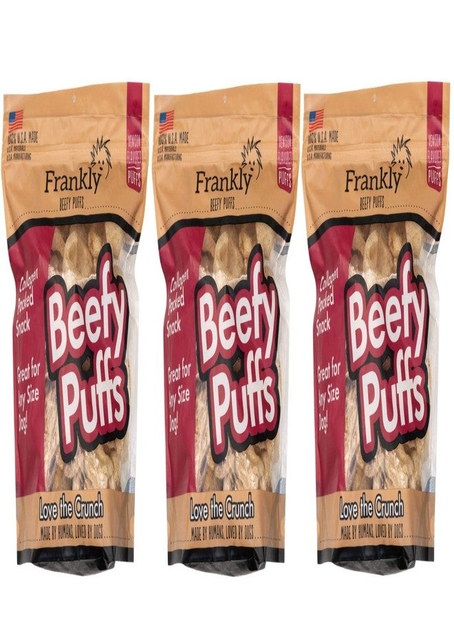 Frankly 3 Pack of Venison Beefy Puffs Dog Treats, 2.5 Ounces Each, Made in The USA - Image 1